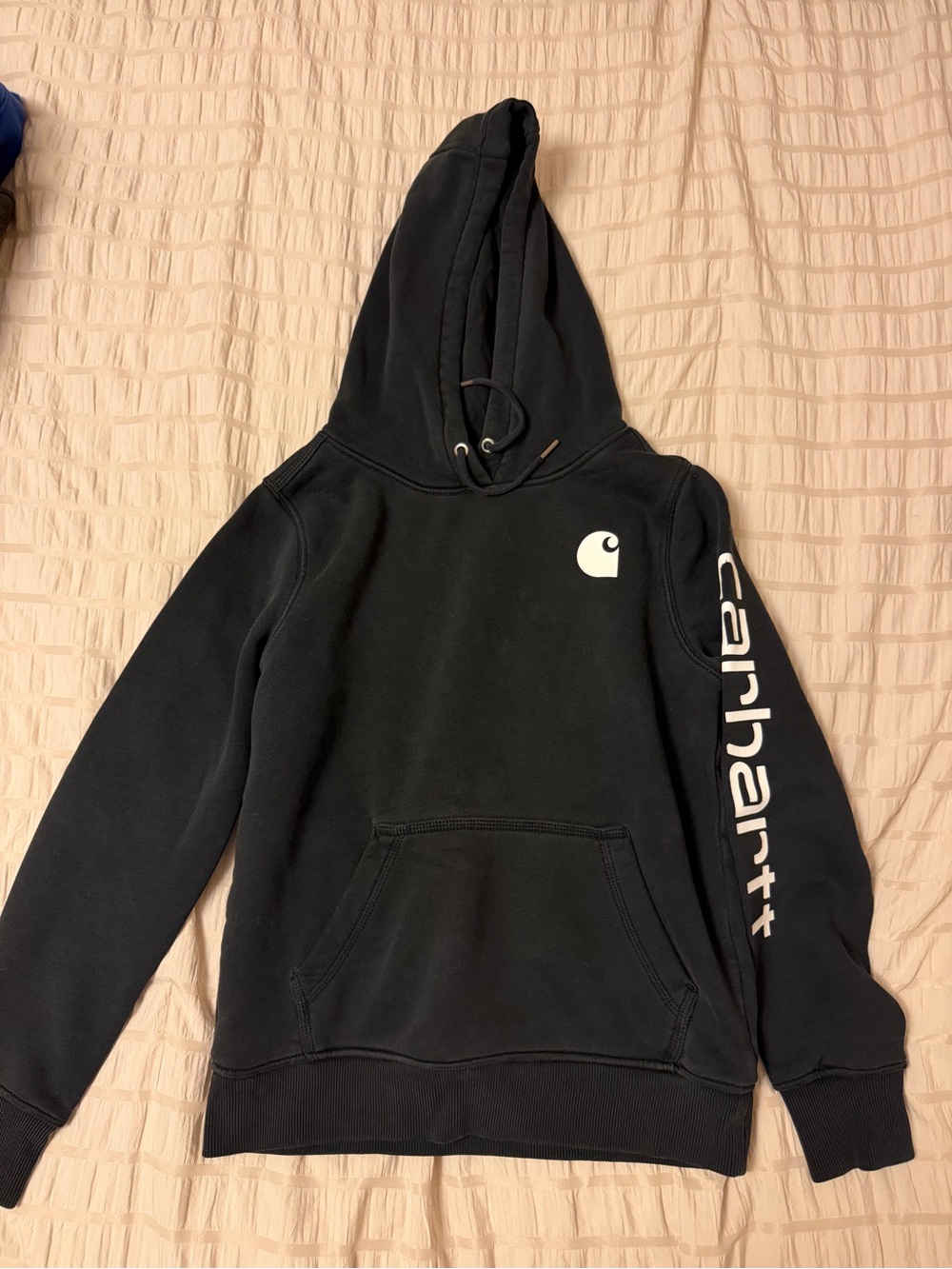 Carhartt Black Crewneck Hooded Sweatshirt with White Logo